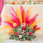 50 PCS Hot Pink Pampas Grass, 17in Pampas Grass Decor, Artificial Pompas Wall Decor for Vase Room Bedroom Kitchen Table Wedding Party Birthday Baby Showers（Hot Pink）