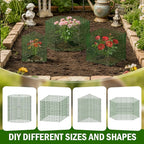 Uyittour 10 Pack Plant Protectors from Animals, 12" x 12" Round Metal Wire Garden Plant Cages to Keep Animals Out, Rabbit Proof Protection for Vegetables & Flowers with Stakes, Zip Ties & Gloves