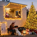 JMEXSUSS 168FT 600 LED String Lights for Outside Clear Wire, Warm White Christmas Lights Outdoor Waterproof, Tree Lights Outdoor Plug in for Patio Wedding Party Holiday Christmas Bedroom Pergola Decor