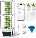 SJZX Hydroponics Growing System, Hydroponic Tower with Full-Spectrum Grow Lights, 5/14Tiers Indoor Outdoor Garden Planter, Vertical Home Gardening Germination Kits for Vegetables, Fruits, Herb (14L5H)