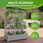 Durable Resin Raised Garden Bed with Drainage Holes & Reinforced Corners - Lightweight Flower Boxes Outdoor for Vegetables, Herbs, and Patio Garden Enclosure System (Grey, 43.43 * 18.27 * 59.29)