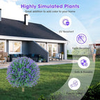 25.6" Artificial Lavender Topiary Ball Plants, 2 Pack Faux Bushes with Spike – UV Resistant & Fade Resistant Artificial Shrubs, Spring Artificial Plants for Indoor Outdoor Front Porch Garden