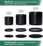 D'vine Dev Black Terracotta Pots for Plants, 4.2 Inch 5.3 Inch 6.5 Inch, Succulent Planter Pot with Drainage and Saucer, 40-T-A-2