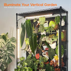 Bstrip Plant Cabinet with Pegboard, 3 Tier Plant Shelf with Grow Light, Metal Plant Stand with 4 Pack 96W Grow Lights for Indoor Plant, Foliage Plants, Seed Starting, 35.4"x13.8"x71"