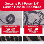 Pocket Hose 75 FT Copper Bullet Expandable Garden Hose w/10 Pattern Thumb Spray Nozzle AS SEEN ON TV 650psi 3/4 in Patented Lead-Free Ultra-Lightweight Solid Copper Anodized Aluminum