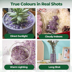 T4U Tumbled Chips Stones Crushed Crystal Quartz 1 LB, Irregular Shaped Gravels Pebbles Healing Stones, DIY Smoothed Rock for Potted Plant,Resin Art,Vase Fillers Aquarium Gravel Rocks (Amethyst)