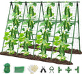 71" x 51" Cucumber Trellis for Raised Bed, A-Frame Garden Trellis for Climbing Plants Outdoor, Rust-Proof Metal Support for Tomato, Peas, Beans, Zucchini & Vines, with Netting & Clips