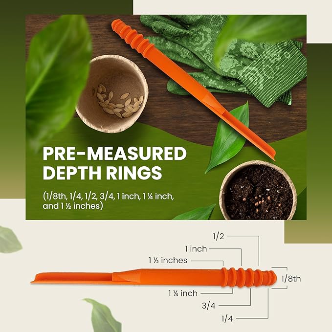 Dibby Seed Sowing Garden Tool Dibber Planter Transplanter – Sow Seeds at the Right Depth – Easily Transplant Delicate Seedlings (Little Dibby) Green