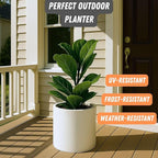 Fox & Fern Plant Pot, Large Plant Pots for Indoor & Outdoor, UV & Frost Resistant Plant Vase with Drainage Plug, Fiberstone, Large Indoor Pots for Plants & Flowers, House Indoor Plant Pot, Single Pot