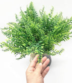 PASYOU Artificial Plants Fake Boston Fern Shrubs 8 Pack, Plastic Leaves Faux Ferns Plant for Indoor Outdoor Home Porch Garden Decor Greenery Grass Flowers Stems Party Wedding Bundles DIY Decorations