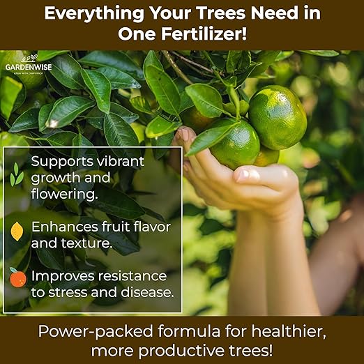 GARDENWISE Professional Citrus Fertilizer + Vital Micronutrients; Perfect Balanced NPK for All Citrus; for Indoor and Outdoor Plants; Orange, Lime, Avocado and Lemon Tree Fertilizer (20 QUARTS)