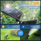 KEV 800 Lumens Solar Spot Lights Outdoor,18 LEDs Solar Flood Lights with 2 Modes &Adjustable &IPX65 Waterproof,Solar Spotlight for Driveway/Backyard/Patio Landscape/Tree/Garage(Cool White, 2 Pack)