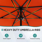 AreShark 9 FT Patio Umbrella for Outdoor, Outdoor Table Umbrella with Push Button Tilt and Crank, Outdoor Patio Umbrellas with 8 Sturdy Ribs for Market, Garden, Pool (Orange)