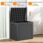 PatioZen 30 Gallon Resin Deck Box, Lockable Patio Outdoor Storage Box for Furniture, Garden Tools and Tools Storage, Waterproof Outside Storage Boxes - Black