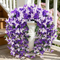 Artificial Flowers for Outdoors Fake Purple Bougainvillea Hanging Flower Decoration, 2Pcs Realistic Faux Silk Plants Long Trailing Vines, Spring Decor for Porch Patio Balcony Planter Yard