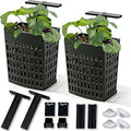 2 Pack Upgraded Adjustable Aquarium Plant Holder, Top Hanging Design Fish Tank Plant Holder, Adjustable Width Height, Fits Tank Edges up to 2.3 in, for Aquaponic Plants and Aquascape Decoration, Black