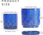 8 Inch + 6 Inch Indoor Plant Pot with Drainage Holes and Saucers, Ceramic Planter for Plants Succulent Orchid Flower Pots