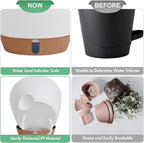 montresor 5-Pack Self-Watering Planters with Wick & Reservoir (5/5.5/6/6.5/7 Inch) – Plastic Indoor Pots with Drainage, Modern White Flower Pot for Violet, Herb