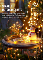 Minetom Solar Fairy Lights,33Ft 100 LED Solar String Lights Outdoor, IP65 Waterproof Patio Lights with 8 Modes for Tree Patio Christmas Party Wedding Decor (Warm White)