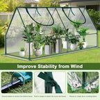 Mini Greenhouse, Portable 4x2x2ft Greenhouses for Outdoors Indoors Plants, Tabletop Small Green House with Roll-up Zipper Windows, Thickened PVC Cover for Outside