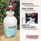 Chapin 20024 Pump Sprayer, 2‑Gallon, Lawn & Garden, Translucent Poly Tank, Funnel‑Top, SureSpray Anti‑Clog Filter, Adjustable Cone Nozzle & 34" Hose for Fertilizer, Weed & Pest Application, Pack of 2