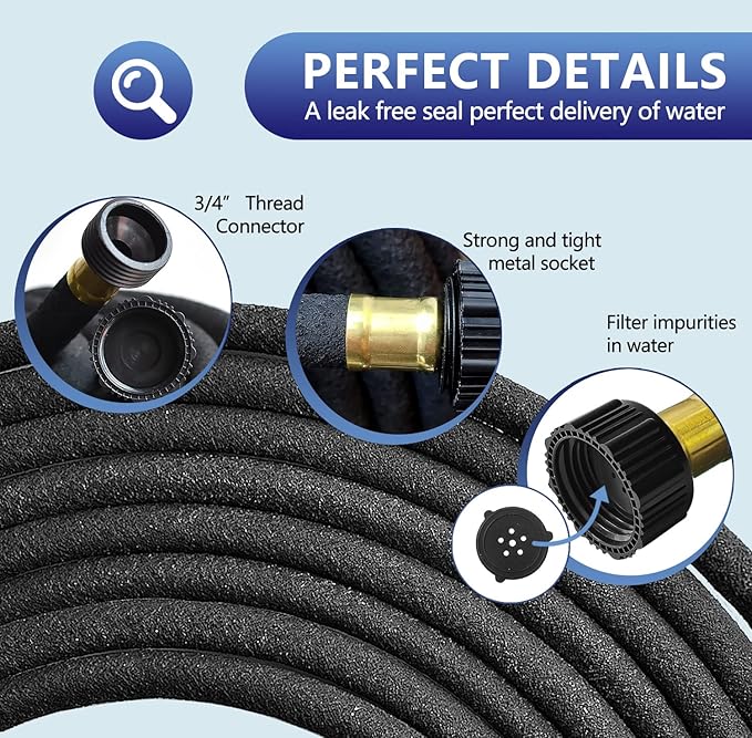 3 Pack Soaker Hose 10 FT for Garden Bed, 1/2’’ Diameter Short Soaker Hoses for Irrigation To Save 70% Water, Short Drip Soaking Hose for Vegetable Beds (3 Pack 10 FT)