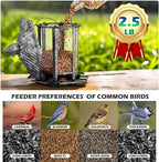 Birdream 2 Pack Bird Feeders for Outdoor, Retro Pagoda Design Fun Installation Bird Feeder, Attracting Wild Birds Chickadees Goldfinches Cardinals Finches and Sparrows - Retro Silver