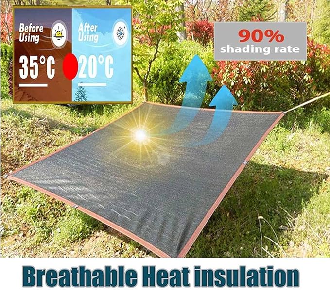 Garden Shade Canopy 4x4 Shade Cloth for Greenhouse Heat Insulation Shade Cloth, Tear Resistance, 90% Shade Sail for Garden Pergola Plant Balcony Courtyard,black-4x7m