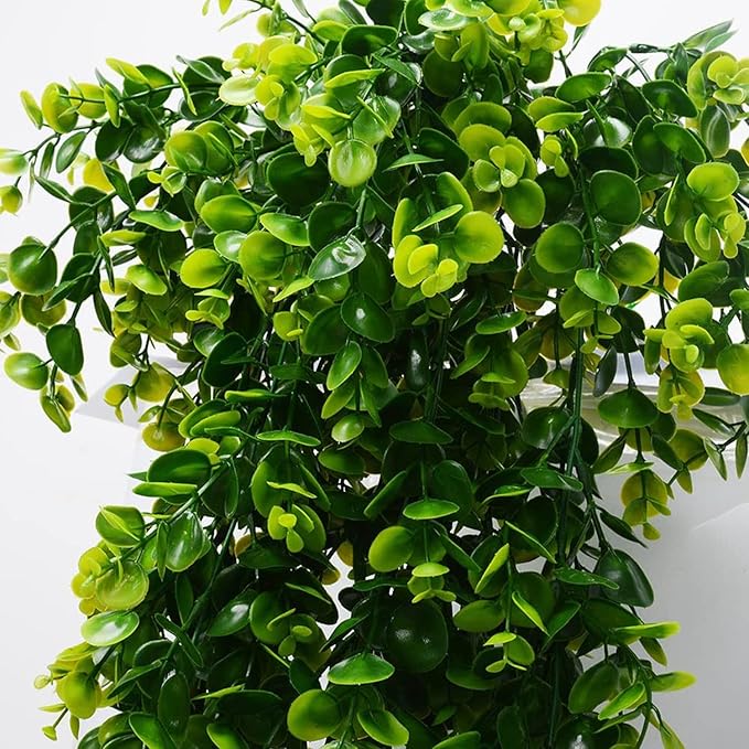 Hanging Fake Plants,4 Pcs Faux Eucalyptus Leaf Greenery Vine Plant Faux Plants Fake Ivy Room Decor Home Garden Wedding Party Indoor Outdoor Decorations (Vine)