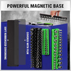 SWANLAKE 4-Piece Magnetic Socket Organizer Set, Metric & SAE Socket Holder Set Includes 1/4", 3/8" Drive Sockets Trays, Magnetic Sockets Organizer for Tool Box Drawer
