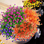 24 Bundles Artificial Fall Flowers No Fade Faux Autumn Plants, Fake Indoor Outdoor Greenery for Thanksgiving Christmas Wedding Party Home Garden Fireplace Décor (Tangerine)