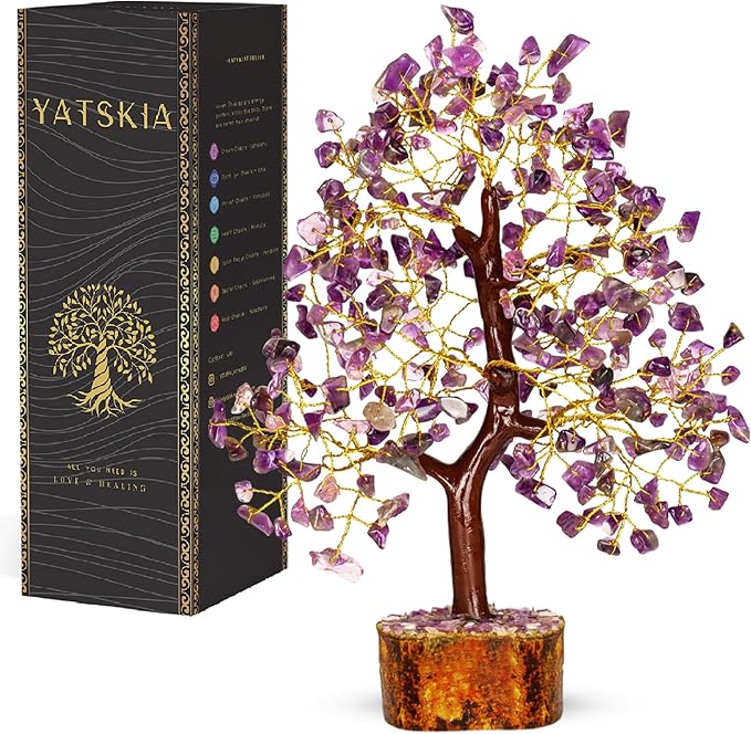 Amethyst Crystal Tree - Bonsai Trees, Balancing Tree, Crystal Gifts for Women, Crystal Tree for Positive Energy, Crytals and Gemstones, Crystals Gifts
