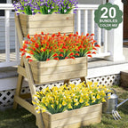 TURNMEON 20 Bundles Calla Lily (400 Heads) Artificial Flowers for Outdoors, Fake Plants UV Resistant Faux Plastic Fake Flowers for Indoor Planter Porch Gardens Home Summer Cemetery Decor(Color Mix)