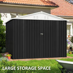Polar Aurora Outdoor Storage Shed, Metal Garden Shed with Updated Frame Structure, Tool Sheds for Backyard Garden Patio Lawn (White, 6x8 FT)