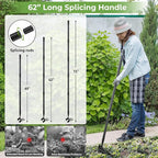 Lilyvane Garden Hoe, 2 in 1 Heavy Duty Stirrup Hoe and Cultivator for Weeding, Sharp Blade, 76 inch Long Handle, Lightweight Stand Push-Pull Hoes Weeding Rake for Grass Removal, Aerating, Cultivating