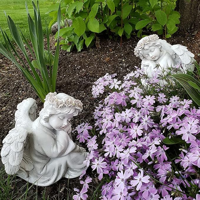 Angel Statue Garden Decor for Outside Solar Yard Art Outdoor Decorations Patio Porch Home Lawn Ornaments Christmas Light up Figurine Backyard Memorial Gift Idea Mom Mother Grandma