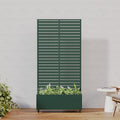Casaphoria Metal Raised Garden Bed with Trellis and Wheels, 72"x35"x16" Planter Box for Climbing Plants, Vegetables & Vines, Features Drainage Holes and Privacy Screen, Drak Green-Louvered