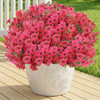 Artificial Flowers Fake Plants for Outdoors Spring Decoration, 13Bundles Silk Realistic UV Resistant Faux Flowers for Outside Planter Porch Yard Patio Garden Home Indoor, Rose