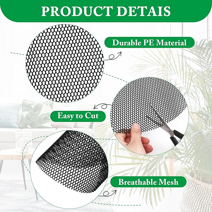 4 Pack Plant Pot Soil Covers, Cuttable Round Planter Soil Cover with U-Shaped Stakes, Plant Tags, Marker and Scissors for Potted Plants Indoor Outdoor