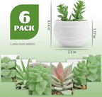 Der Rose Set of 6 Succulents Plants Artificial in Pots Small Fake Plants for Bedroom Aesthetic Living Room Shelf Bathroom Decor Office Desk Accessories