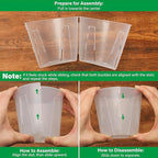 Bluepro 5 Inch Side-Open Orchid Pots 6 Pack, Clear Plastic Nursery Planters with Detachable Side Walls for Easy Repotting, Breathable Slotted Flower Pots with Drainage for Root Health