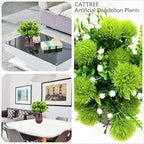CATTREE Artificial Dandelion Plants, Plastic Flowers Shrubs Bushes Fake Grass Wedding Indoor Outdoor Home Garden Verandah Centerpieces Arrangements Party Decoration Planting Filler - Green 4 Pack