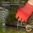 FEED GARDEN 6 Inch 50 Pcs Galvanized Landscape Staples 50 Pcs Gaskets Pick Hook Garden Stakes 11 Gauge Anti-Rust Landscaping Fabric SOD Pins U Shaped Yard Turf Stakes for Weed Barrier Fabric