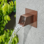 2 Inch 316 Stainless Steel Square Water Fountain Spout with Integrated Spray Baffle, Waterfall Spillway Scupper for Outdoor Decors, Pools, Ponds, Water Walls (Brown)