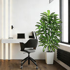 Artificial Dracaena Tree - 5FT Tall Fake Plants with White Tall Planter - Artificial Plants Indoor Floor Plant in Pot - Large Tropical Fake Yucca Potted Tree for Home Office Living Room Decor