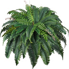 Der Rose 49" Fake Ferns Set of 1 Artificial Boston Ferns Bush Plants with 96 Fronds for Outdoor Home Garden Porch Decor