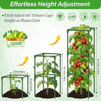 4 Pack Square Tomato Cages for Garden, 45 Inch Adjustable Tomato Stakes, Metal Tomato Trellis, Garden Plant Support for Potted Climbing Plants, Vegetables Flowers Fruits, Raised Garden Bed