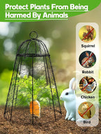 Kalolary 8 Packs Plant Protectors from Animals, 20.5'' x 12 Large Wire Plants Cage Metal Garden Protection Chicken Wire Cloche with Stakes for Keeping Bunny Squirrels & Pets Out(Bell)