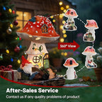 Solar Mushroom Statue Outdoor Decor,Gnome Reading Under Mushroom Figurine with LED Light, Fairy Garden Patio Lawn Yard Decor Mother's Day Housewarming Gifts for Women Mom Grandma