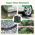 GreatBuddy 100 ft Garden Hose, 5/8" Water Hose 100ft Heavy Duty, Flexible, Lightweight Hybrid Hose, Burst 600 PSI with Solid Brass Male to Female Fittings Leakproof Hose for Backyard, Garden